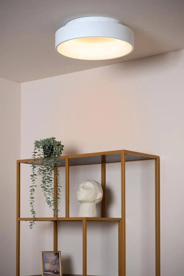 Lucide MIRAGE - Flush ceiling light - Ø 38 cm - LED Dim. - 1x22W 2700K - White - ambiance 1